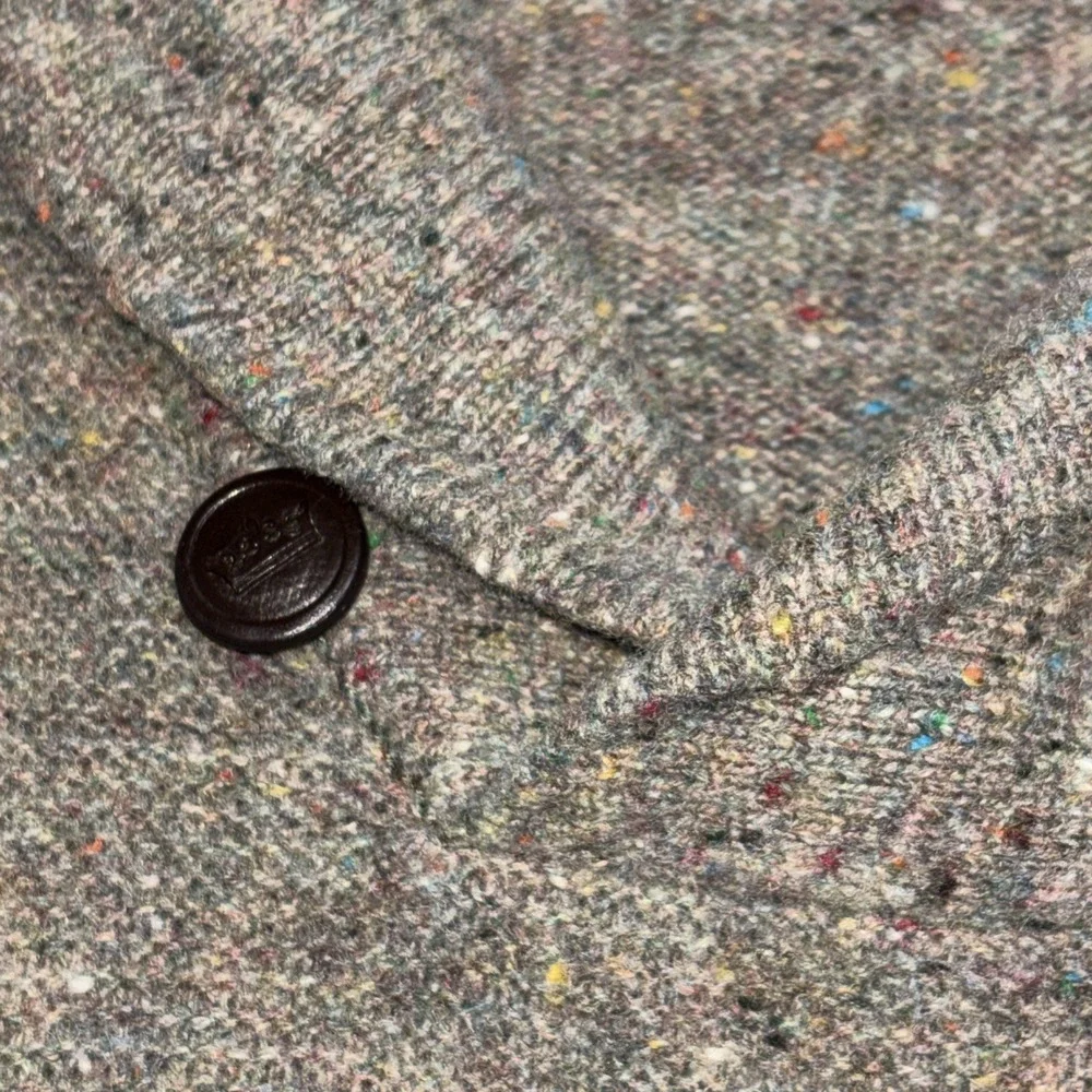Peter Millar Sweater Mountainside Shawl Collar Merino Wool Gray Beige‎ Marble XL